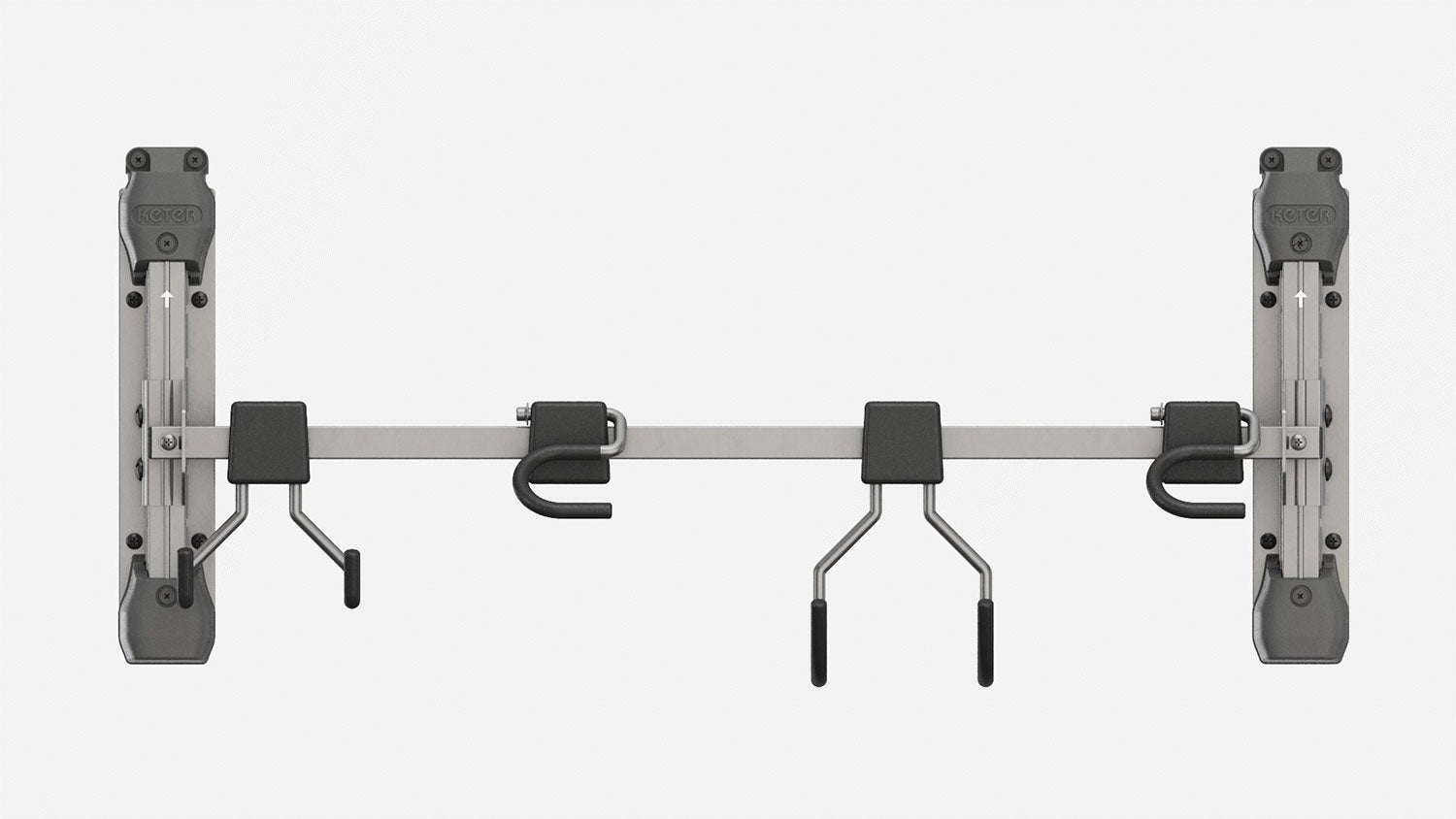 Appendi Attrezzi 74x15x30 cm Keter con 4 Ganci Capacità Totale 36 kg in Acciaio Grigio e Nero