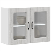 Pensile da Cucina con Porta in Vetro Kalmar Grigio Sonoma
