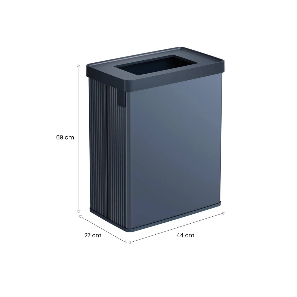 Pattumiera Longueuil, Cestino portarifiuti, Bidone per raccolta differenziata, Mobile per spazzatura, 44x27 h69 cm, Blu