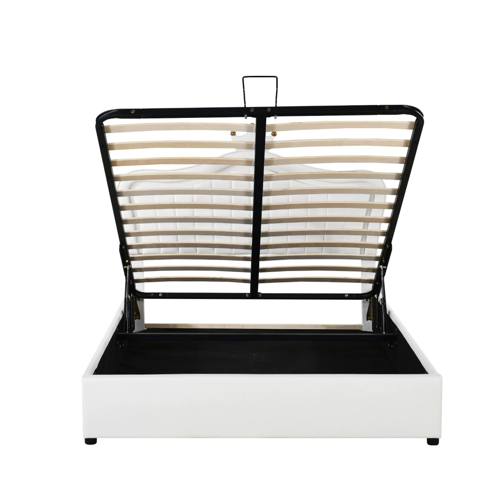 Letto imbottito per bambini 140x200 cm con LED e contenitore