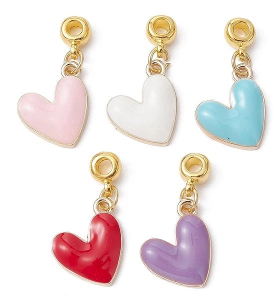 Set di 50 Bottoni a forma di cuore in metallo verniciato