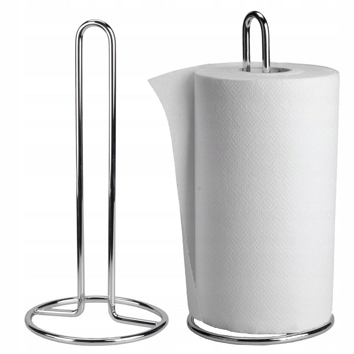 Portarotolo di carta assorbente KADAX, in acciaio, argento, per asciugamani da cucina, stabile, 31 cm