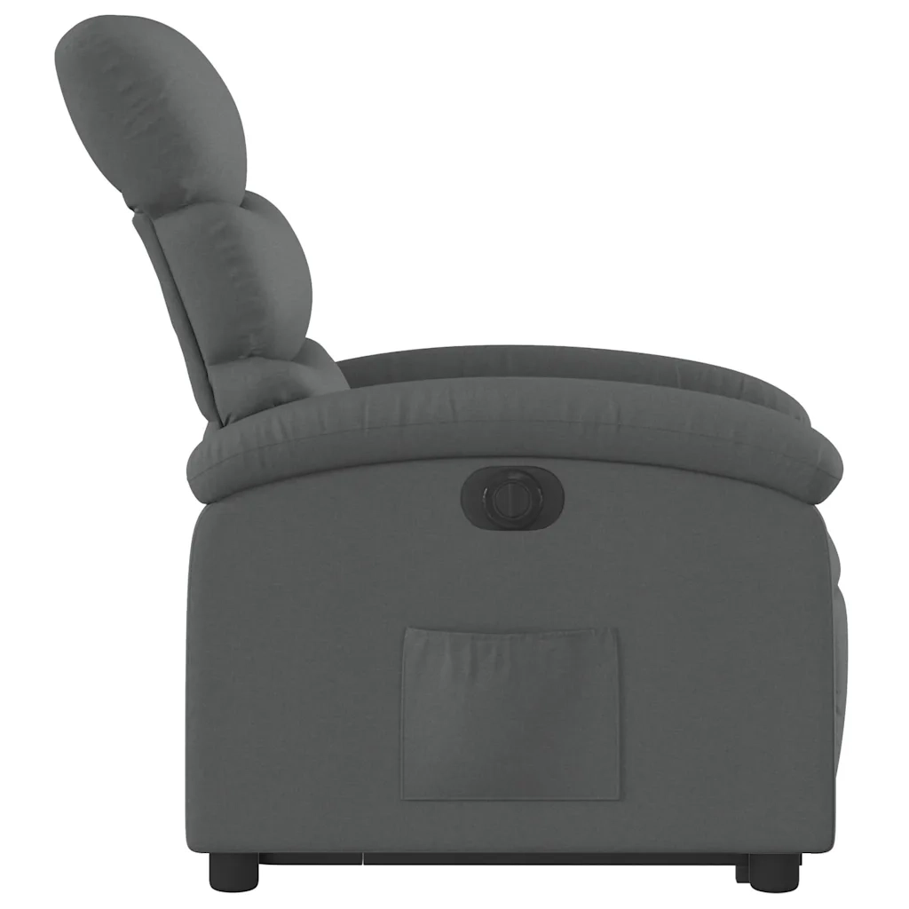 Poltrona Alzapersona Reclinabile Elettrica Grigio Scuro Tessuto 3204003