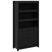 Buffet credenza cassettiera armadio mobile contenitore organizer cucina soggiorno salotto alto 80 x 35 x 154 cm legno massello di pino nero 02_0035130
