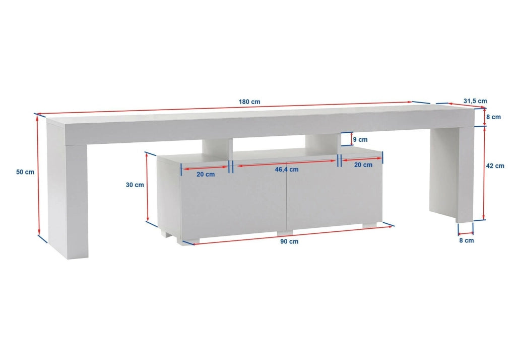 Mobile porta TV Andarna, Credenza da soggiorno, Armadio basso per TV, Base parete attrezzata, 180x31 h50 cm, Beige