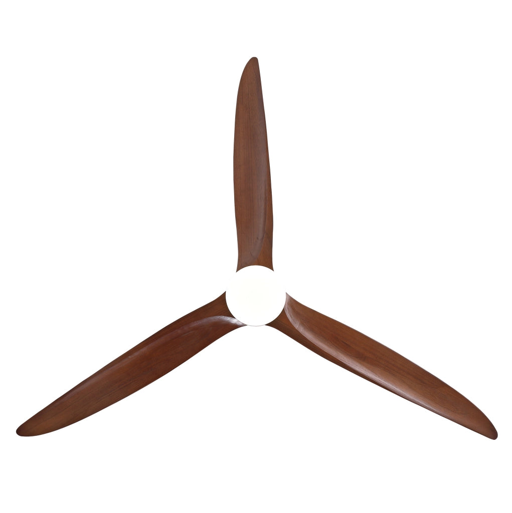 Ventilatore da soffitto 72" con luce LED, 3 pale in legno massello, motore DC reversibile, nero