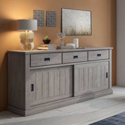 Madia Malonno, Credenza 2 Ripiani, 220x50x95h cm Grigio Rovere Grigio