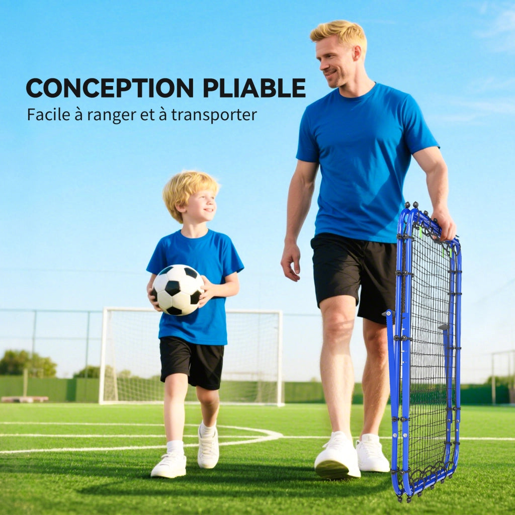 Rete da calcio regolabile 5 angoli ¨C zephmum ¨C blu 91x91 cm