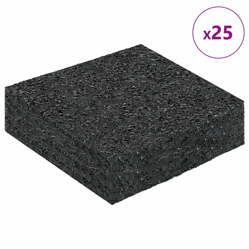 Pad per patio in granuli di gomma Nero 9 x 9 x 2 cm Gomma CFW9764681