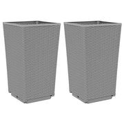 2 pz Fioriere | Cassetta per fiori | Vaso da Giardino Grigio Chiaro 32,5x32,5x57 cm in PP