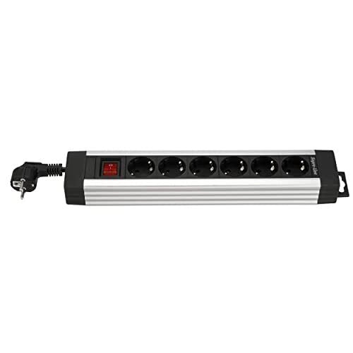 Rev Presa Multipla 6 Ingressi 2.4mt Supraline con Interruttore Argento