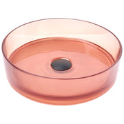 Lavandino da appoggio Rosso Superficie solida 360 mm Lavandino da bagno rotondo semitrasparente
