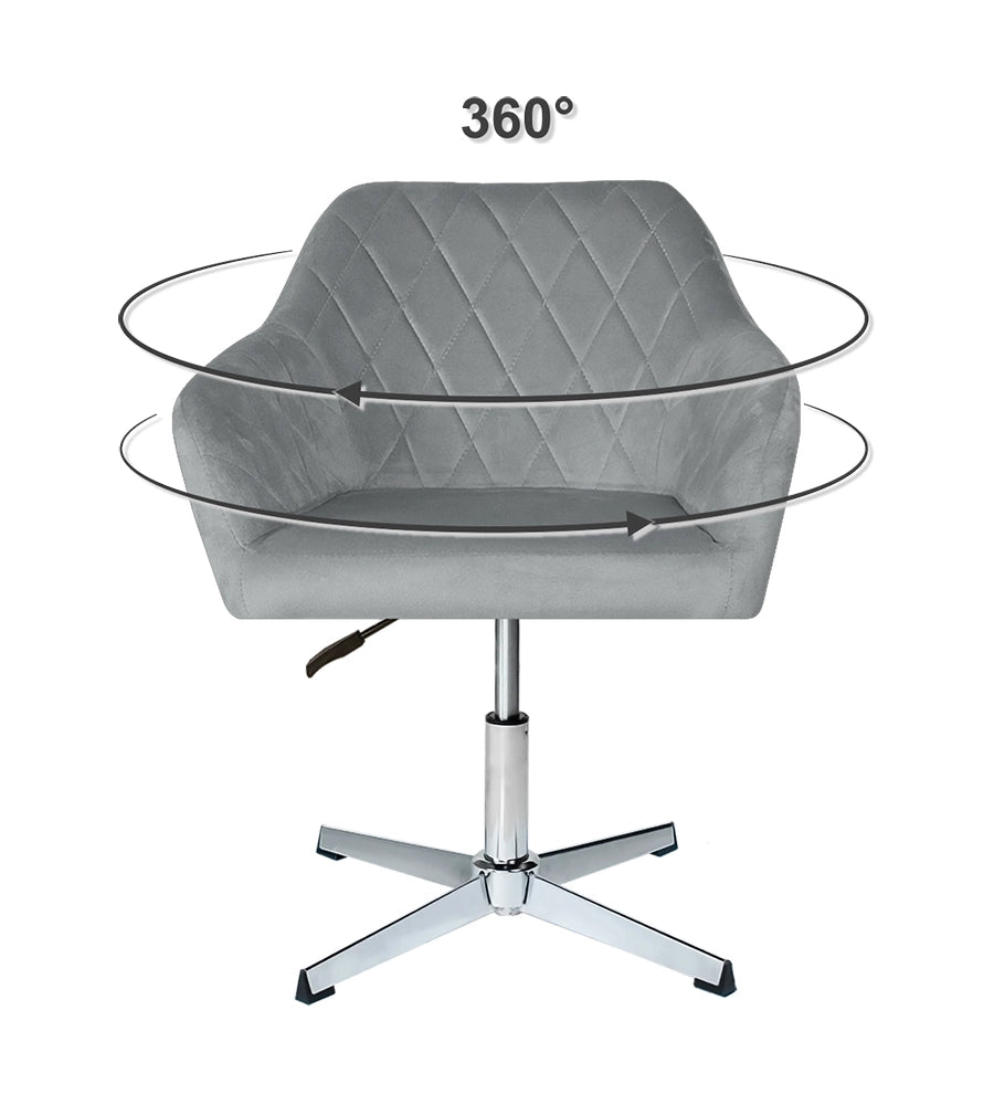 Poltrona ufficio regolabile in altezza in velluto grigio - Louise - PL01LOPM