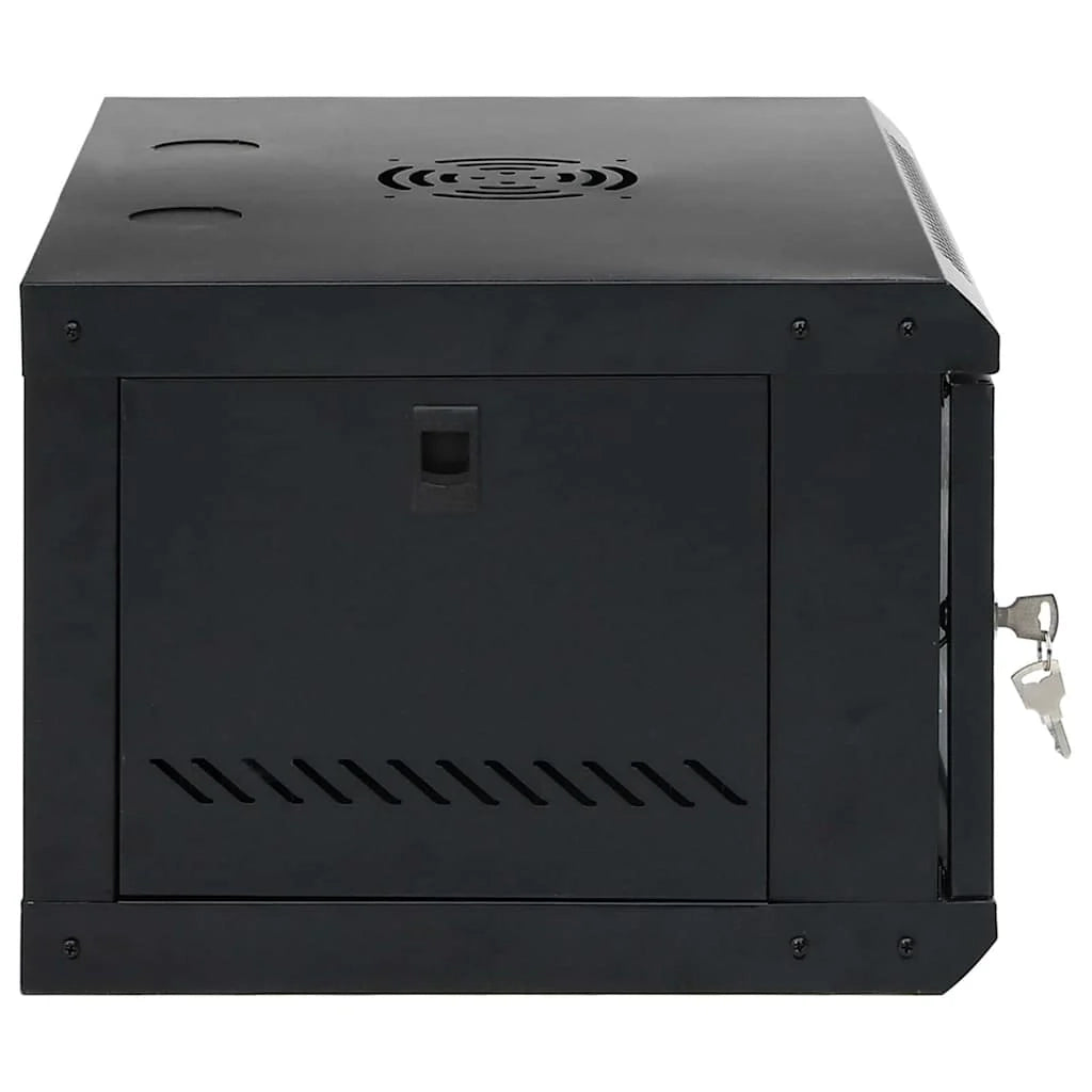 Armadio di rete moderno a parete con vano portaoggetti interno 53 x 45 x 30 cm sicuro acciaio nero 02_0059076