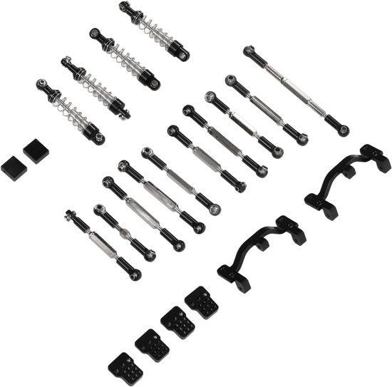 Set di upgrade per demper di urto - Alluminio - Adatto per WPL C24/C14/C14K/C24K - 4 demper di urto - 10 bracci di torsione - Leggero - Ricambi per auto RC