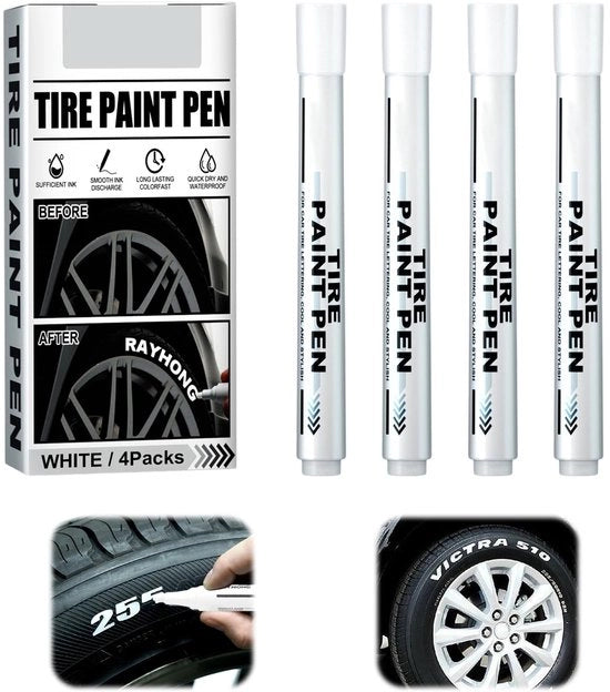 Set di punte di gomma per matite permanenti - Bianco - 14,5 cm - 3 mm - Idroprofondo - Adatto per legno/stone - Marker
