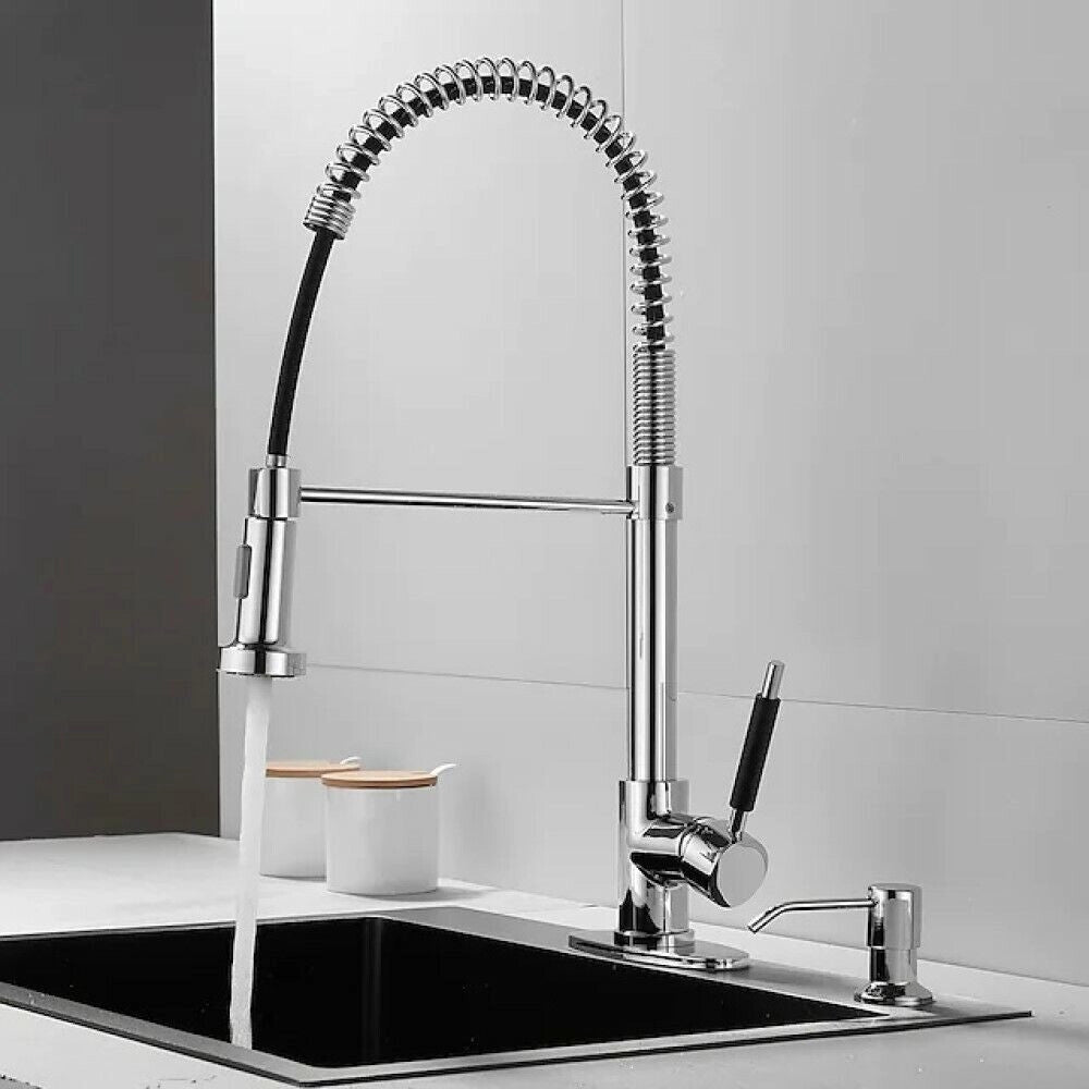 Trade Shop - Miscelatore Rubinetto Lavello Cucina Getto Lavabo Design Doccetta A Molla 59591 -