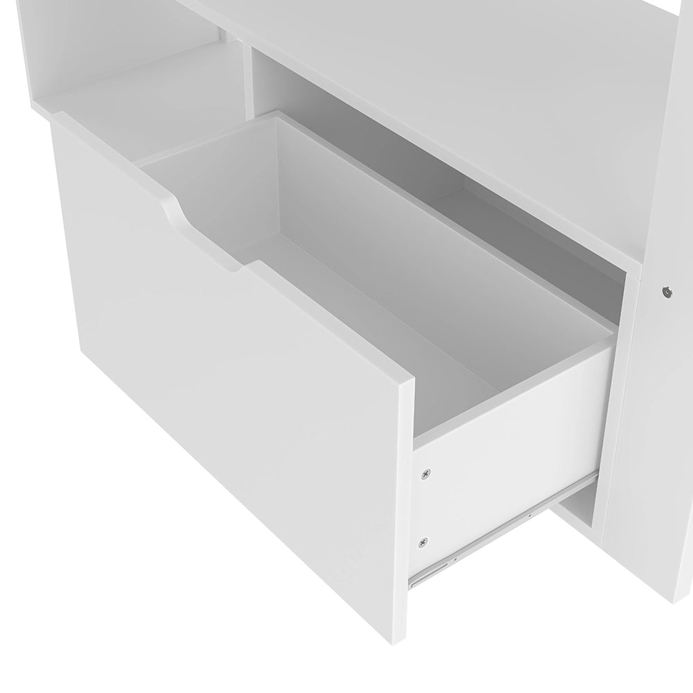 Letto gaming - Xylo - 140x200 cm LED scrivania bianco