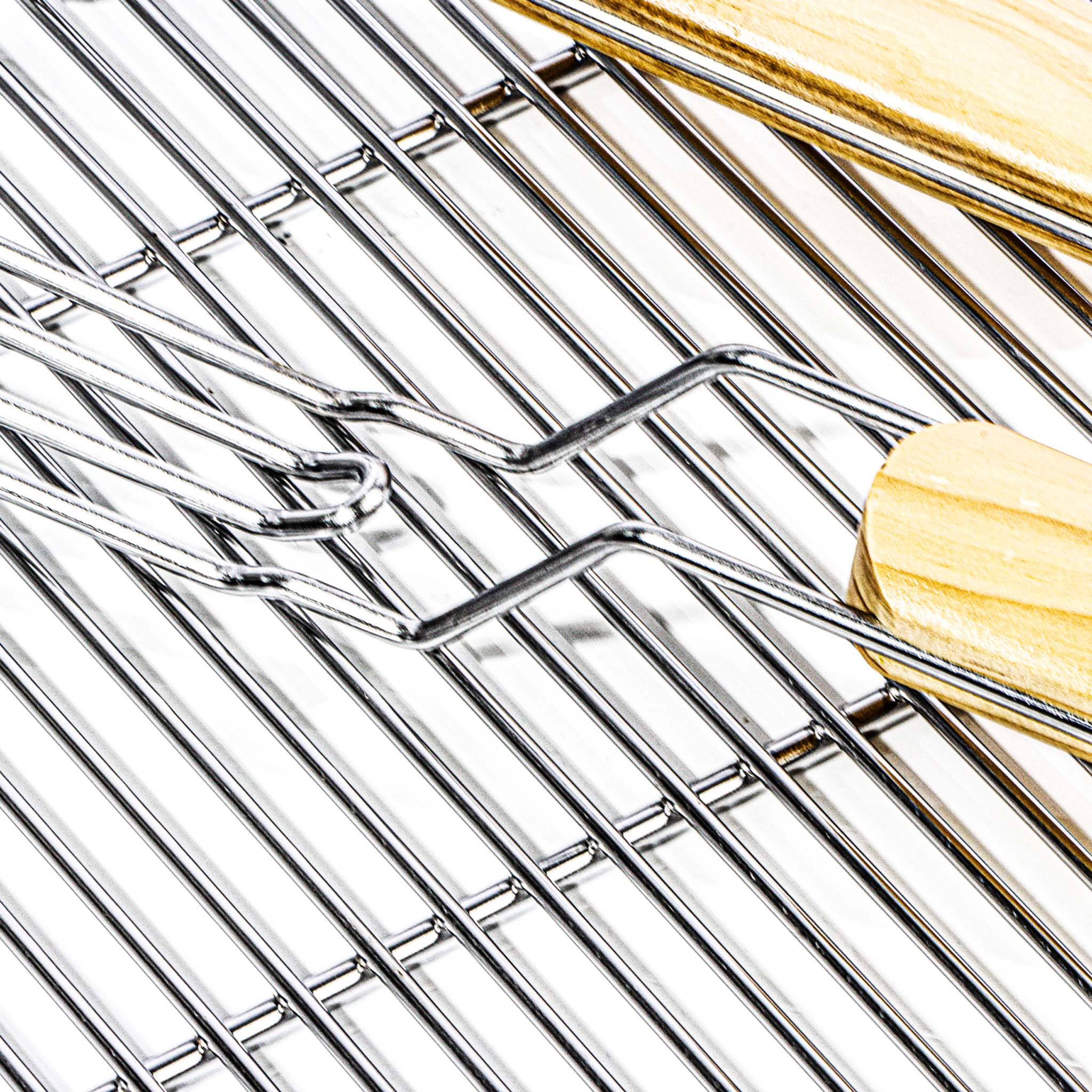 Griglia rettangolare per BBQ 60x40 cm In acciaio inox con manici Per grill a gas, a sfera ecc