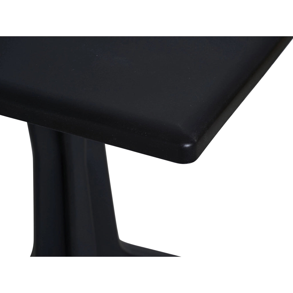 Tavolo da esterno Agostini, Tavolo quadrato fisso, Tavolino da giardino multiuso, 100% Made in Italy, Cm 70x70h72, Antracite