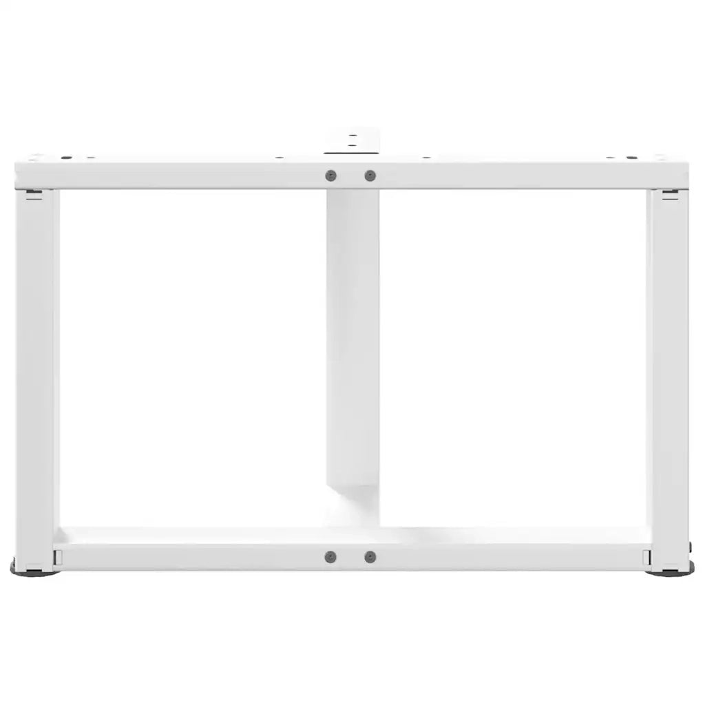 Gambe per Tavolino da Caffè a Forma di T 2 pz Bianche 60x25x(42-43) cm Acciaio 4013033