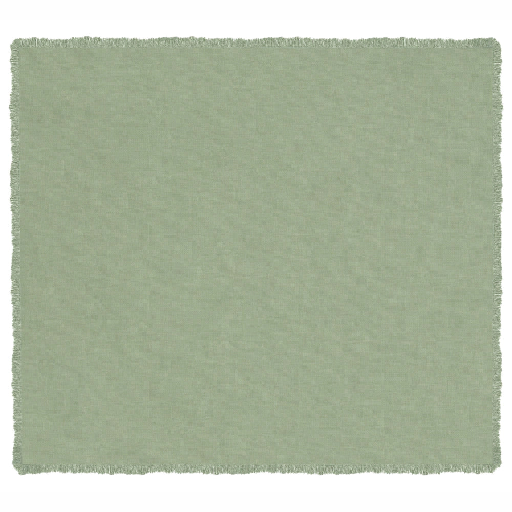 Copriletto verde in tessuto di cotone 200 x 220 cm con frange Coperta decorativa Biancheria da letto design classico Camera da letto