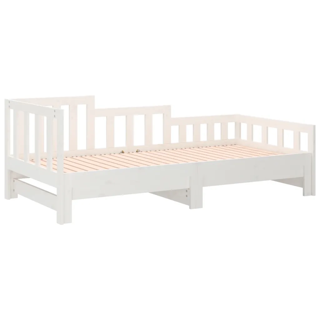 Dormeuse Estraibile Bianca 2x(90x190) cm Legno Massello di Pino 820747