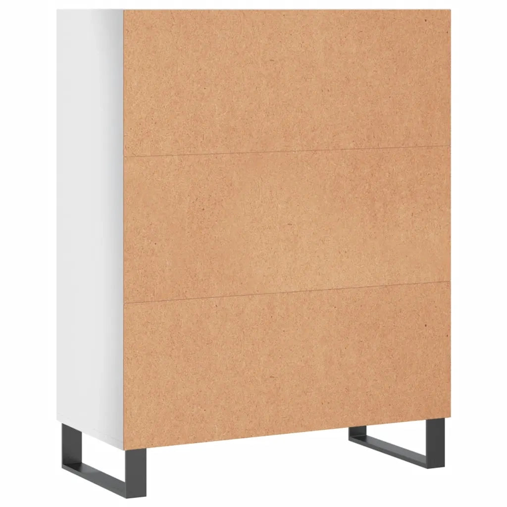 Scaffale Bianco Lucido 69,5x32,5x90 cm in Legno Multistrato 828390