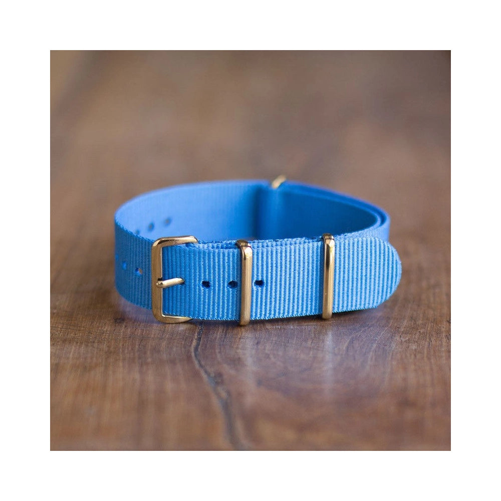 Trade Shop - Cinturino In Nylon Universale Ricambio Orologio Larghezza 18mm Blu -