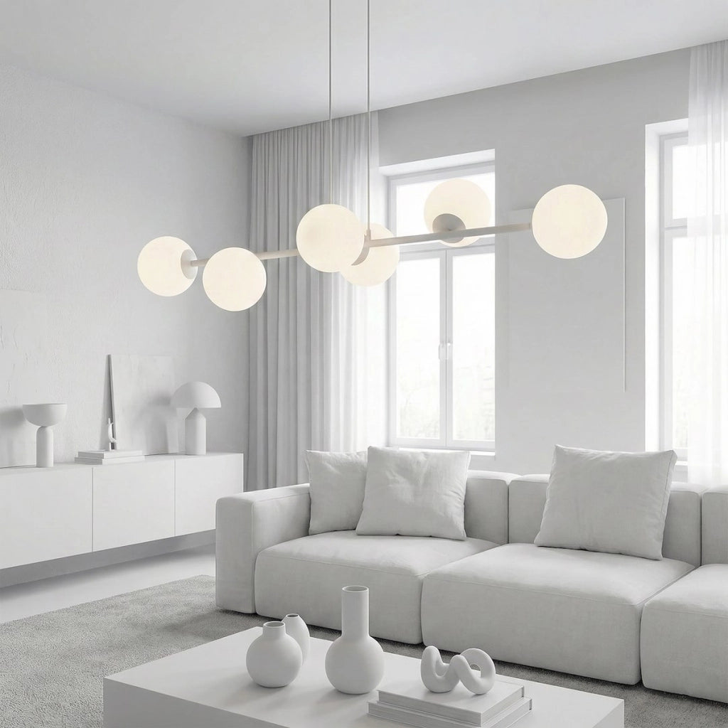 Lampada a sospensione Magnus in acciaio grigio e vetro