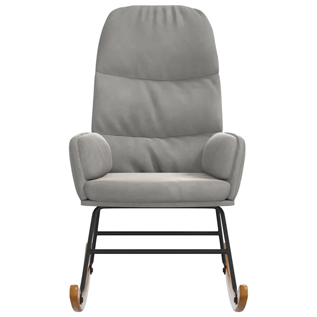 Sedia a Dondolo Grigio Chiaro in Velluto CFW2312736