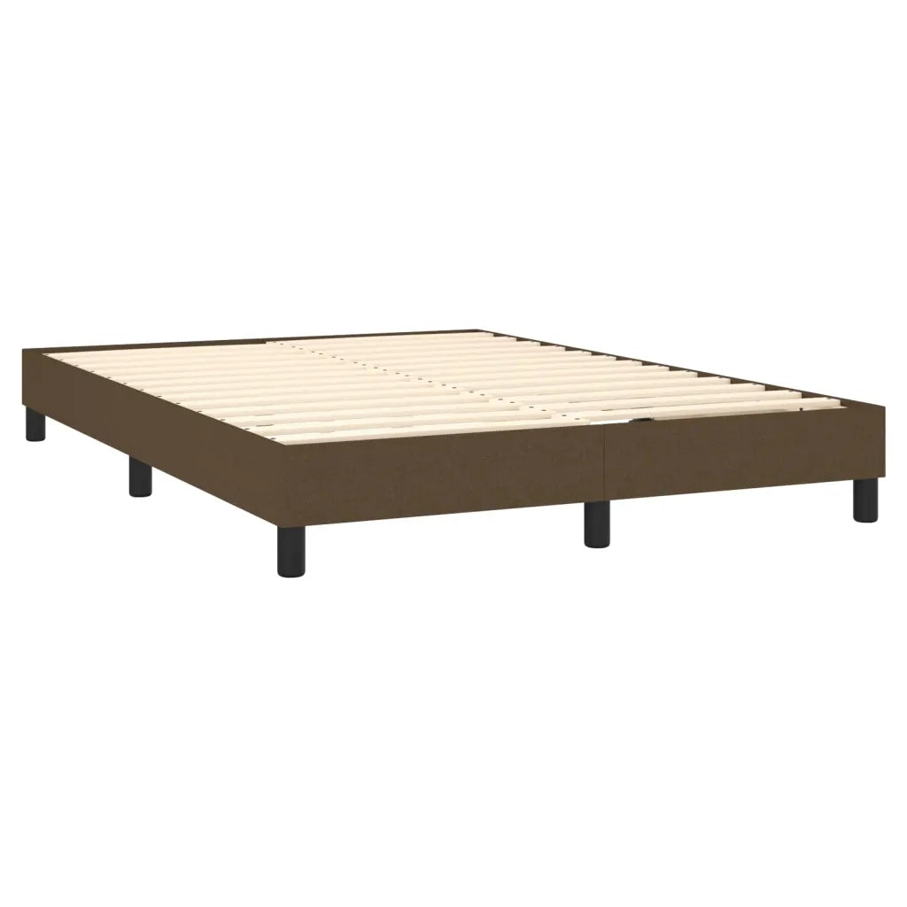 Giroletto a Molle con Materasso Marrone Scuro 140x200cm Tessuto 3129796