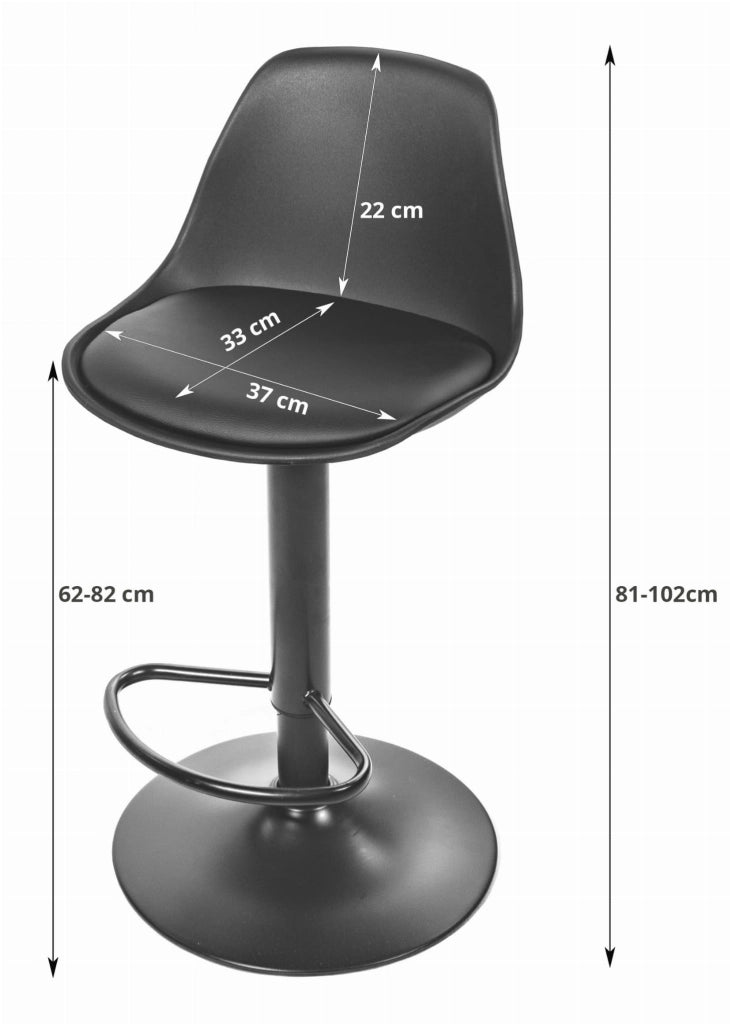 Sgabello girevole VALORA HOGA - Nero con base nera x 2