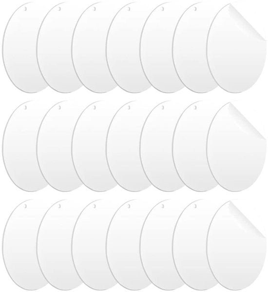 21 pezzi di ornamento a forma di cerchio in acrilato bianco per sedia a dondolo e progetto di DIY e decorazione con vinile (2 mm 4 pollici)