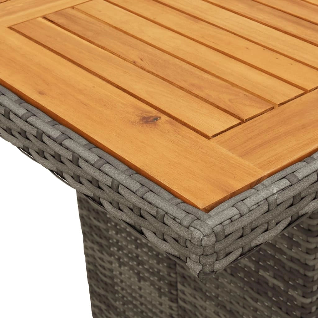 Set da pranzo giardino 7 pezzi e cuscini in rattan sintetico grigio, set tavolo e sedie da giardino, tavolo da terrazza all'aperto e sedie, set terrazza, mobili da giardino esterno - 3213512