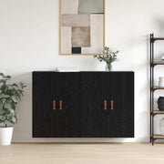 Mobiletto a muro 2 pcs Rovere Nero 69,5 x 34 x 90 cm