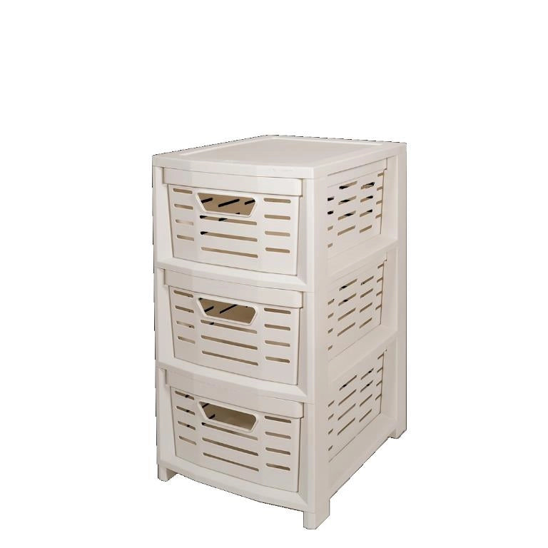 Cassettiera Multiuso in Plastica Uniko 3 Cassetti Bianco 36,5 × 28,5 × 51,5 cm