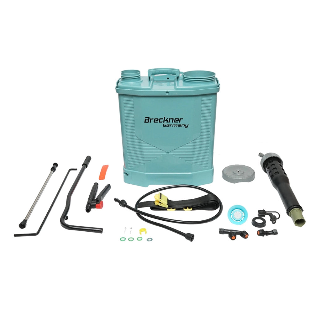 NEBULIZZATORE A SPALLA 18 L POMPA IRRORATRICE SPRUZZATORE Pompa a spalla manuale con serbatoio da 18L, 3 ugelli intercambiabili Breckner Germany