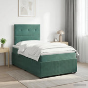 Letto box spring con materasso Verde Scuro 120 x 200 cm Velluto 3454586