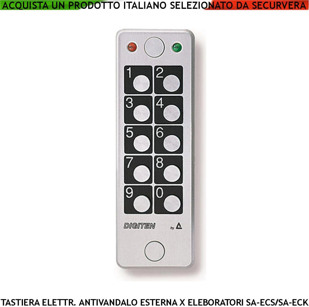 Tastiera Esterna Digitale Digiten Antivandalo Blocco Alluminio IP67 2 Led 1 Libero Resinata Waterproof Tamper Ricambio o Aggiunta Per Centraline KeyBit Codifica Dallas Denver Funzioni Della Centrale