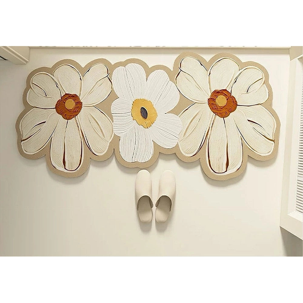 Trade Shop - Tappeto Tappetino Arredo Da Bagno 38x118cm Con Motivo Floreale Antiscivolo 87224 -