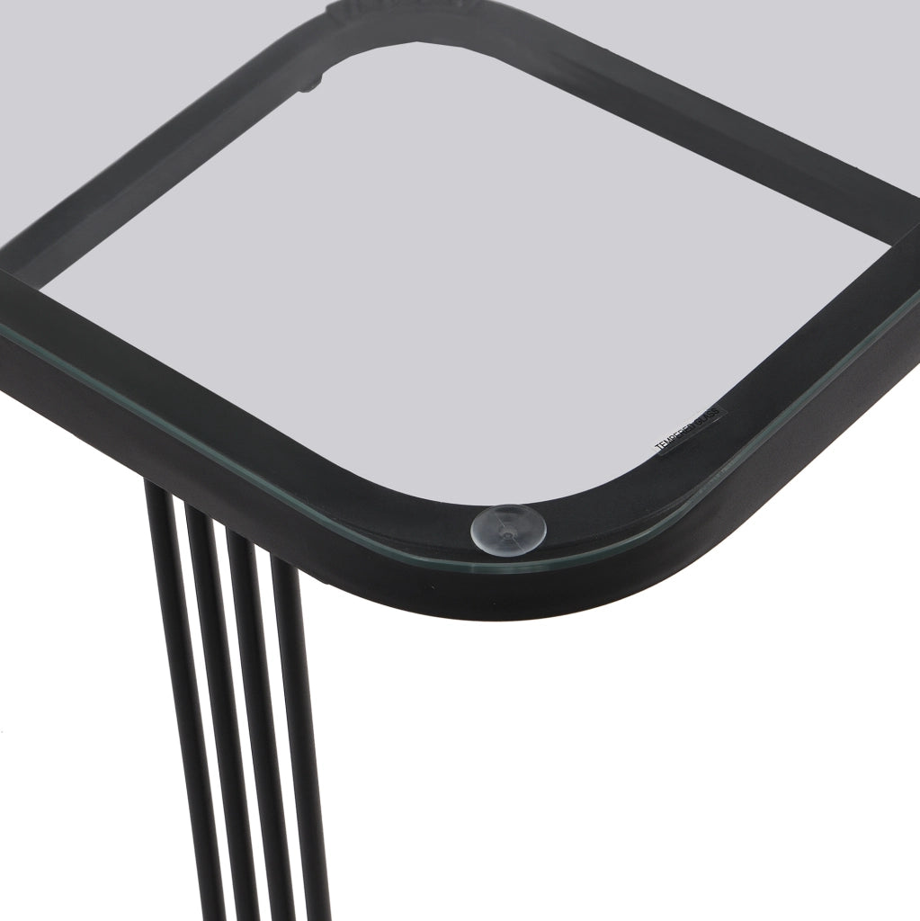 Set di tavolini da salotto modulari nero e grigio con cassetti