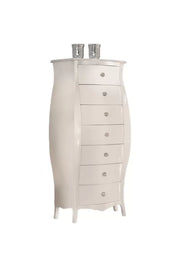 Cassettiera classica bombata legno bianco 74x37x142 - Mobili 2G