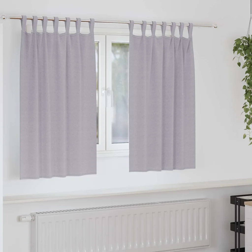 vidaXL Tende con tende 2 pcs Grigio Metallico Poliestere