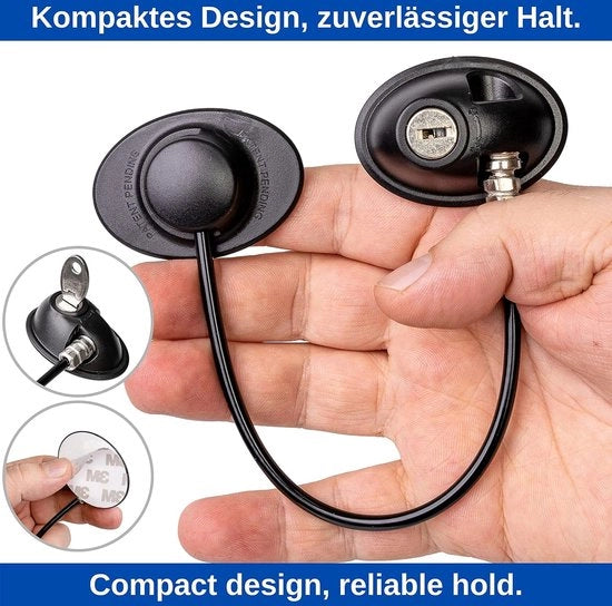 Blocco per Frigorifero, 2 Pack, Cassetti e Porte Sicure, Adesivo Bloccante con 4 Chiavi, Chiavi per Porte Sicure, Cavo di Acciaio Resistenente, Senza Residuo, Protezione per Bambini per Casa e Ufficio