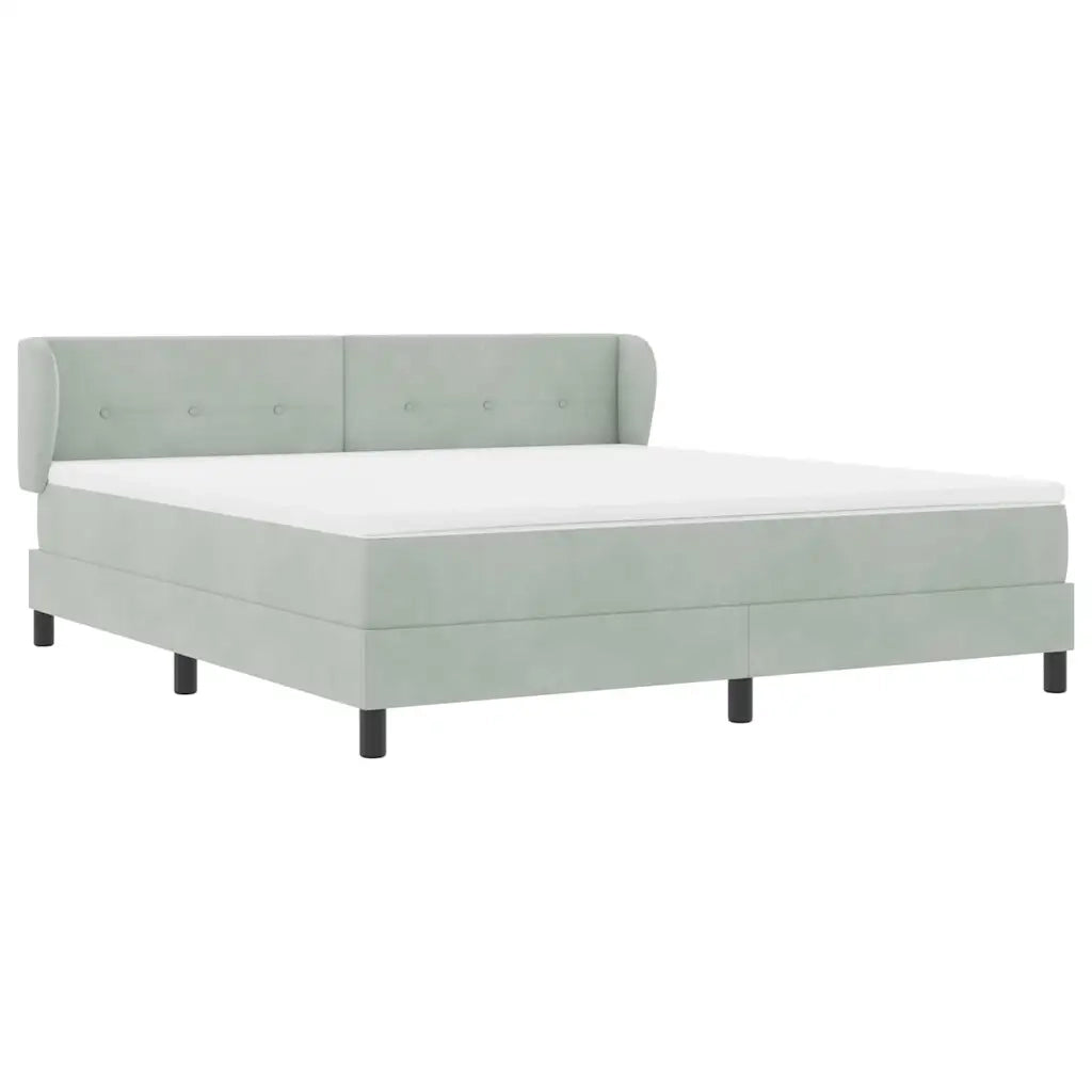 Letto a molle con testiera Grigio chiaro 180 x 200 cm Velluto 3340400