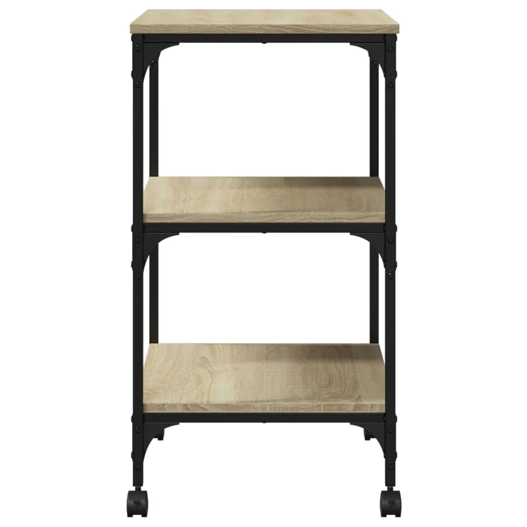 Supporto per stampante scrivania mobile Sonoma a 3 ripiani 50 x 41 x 75 cm marrone 02_0044721