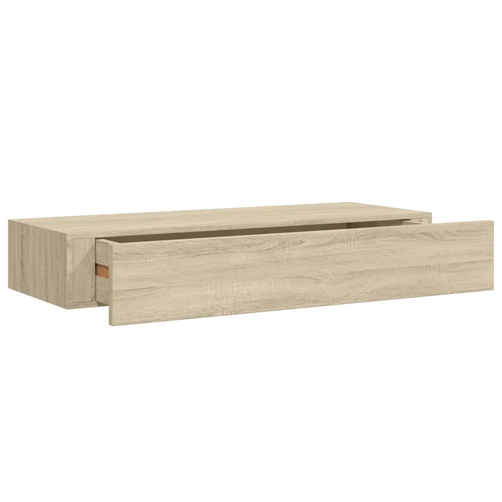 Scaffale con Cassetti da Parete Rovere 60x23,5x10 cm in MDF 330261