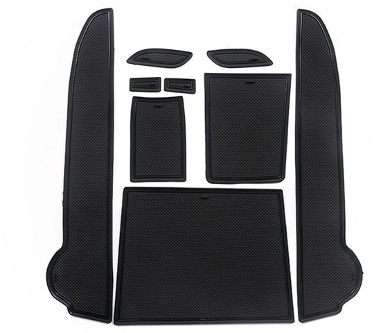 Accessori per Dacia Spring Electric 2022-2024, Tappetini di gomma per console centrale Antislip, Antislip tappetini, Protezione contro la polvere, Porta bicchiere di gomma, Tappetino di protezione per braccio, Accessori per Spring EV (Nero)