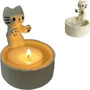 Porta Fiamma con Design Carino, Ideale per gli Amanti dei Gatti e la Decorazione di Casa o Ufficio